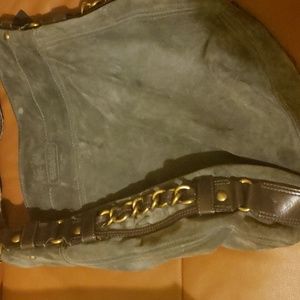 Baby Blue Suede/Leather Coach Hobo Woman Shoulder bag